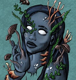 Plant Lady (blue) print by Sofia DeSantis