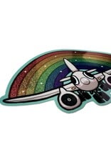 Rainbow Plane Sticker by SPACECOMETEER