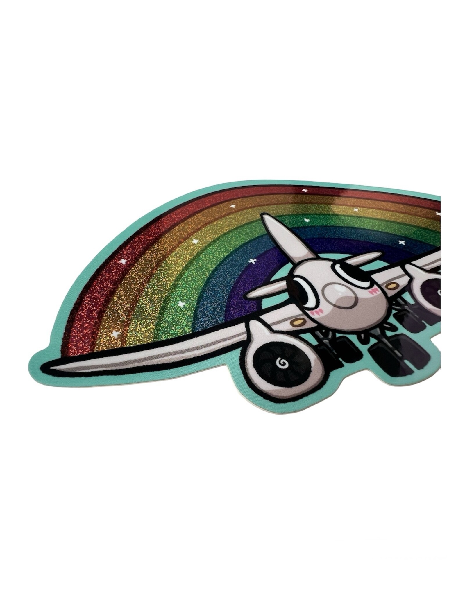 Rainbow Plane Sticker by SPACECOMETEER