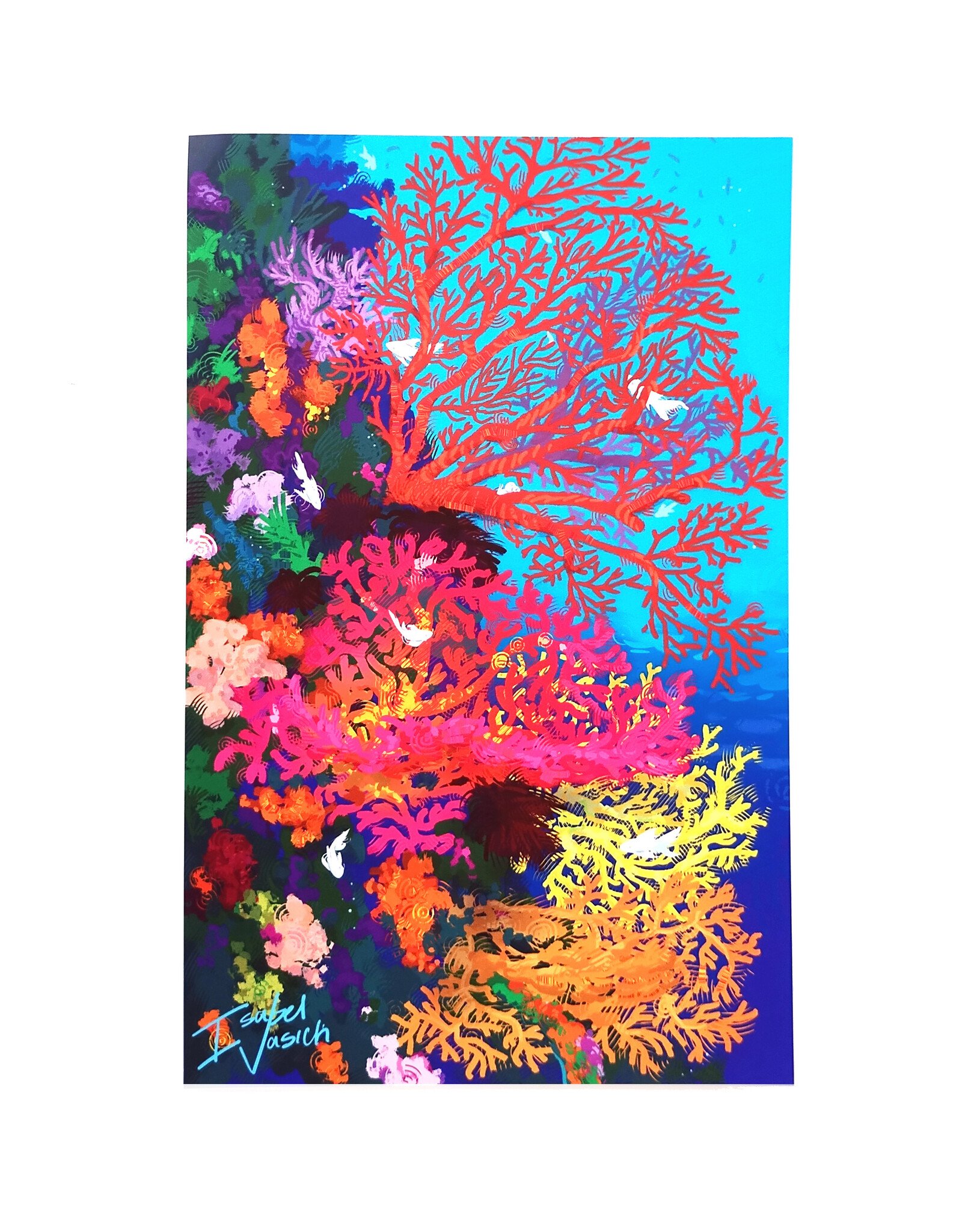 Coral Reef Mini Art Postcard by Isabel Vasich