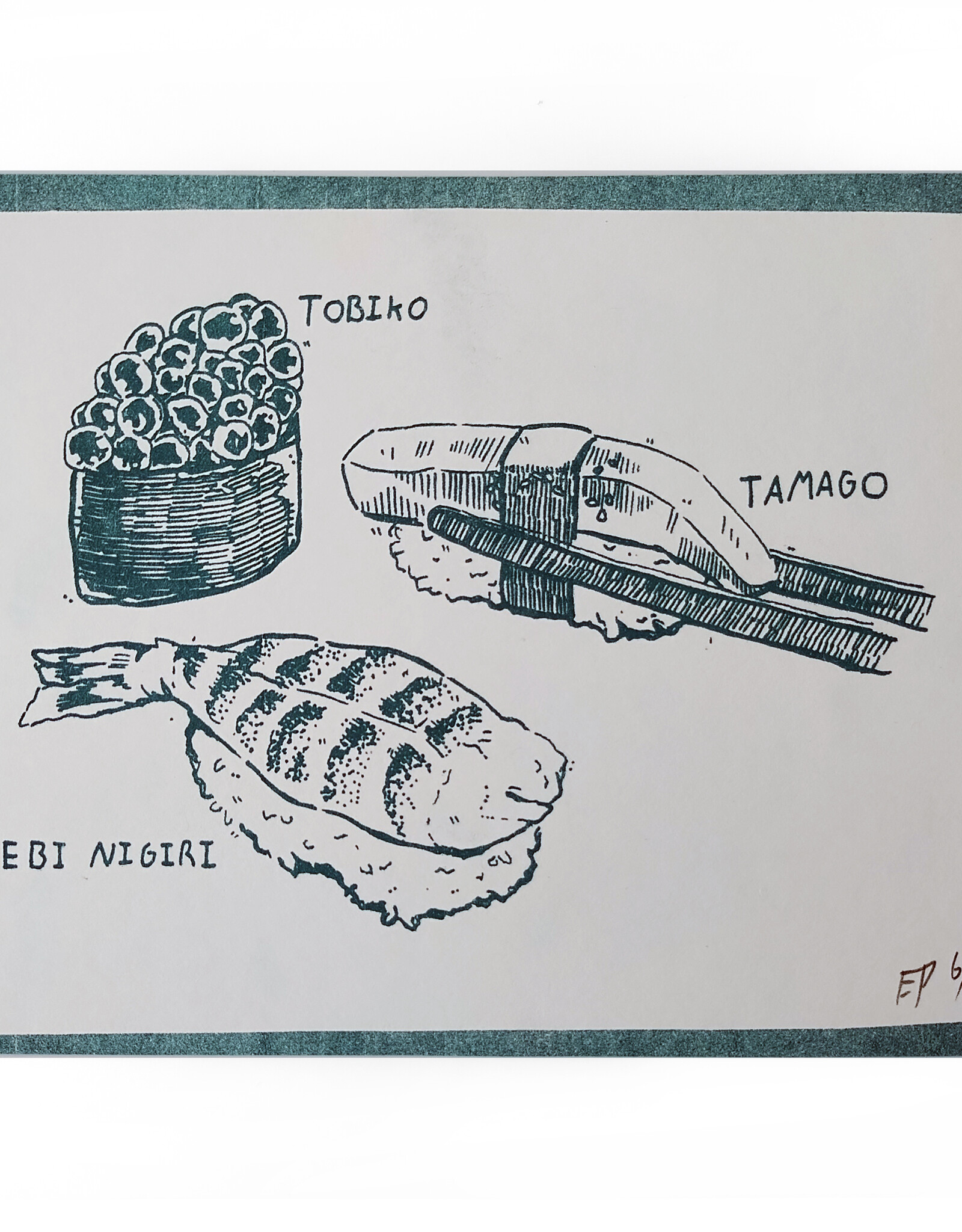 "Sushi" RISO print by Eloise Park