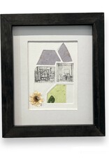 Finch "Flower House" multiple plate etching, chine collé (framed) by Finch