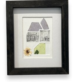 Finch "Flower House" multiple plate etching, chine collé (framed) by Finch