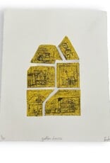 Finch "Yellow House" multiple plate etching, chine collé by Finch