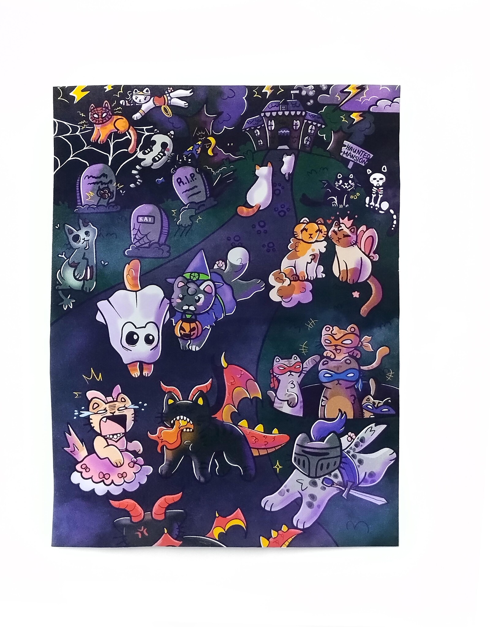 Halloween Cats print by KAI