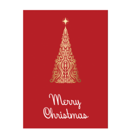 AIGA Columbia Merry Christmas (red/gold) Holiday Card by AIGA Columbia