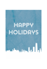 AIGA Columbia Happy Holidays (Chicago skyline - white) Holiday Card by AIGA Columbia