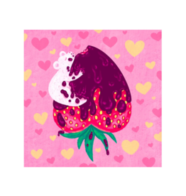 Megan Rivera Chocolate Strawberry 8x8 Print by Megan Rivera