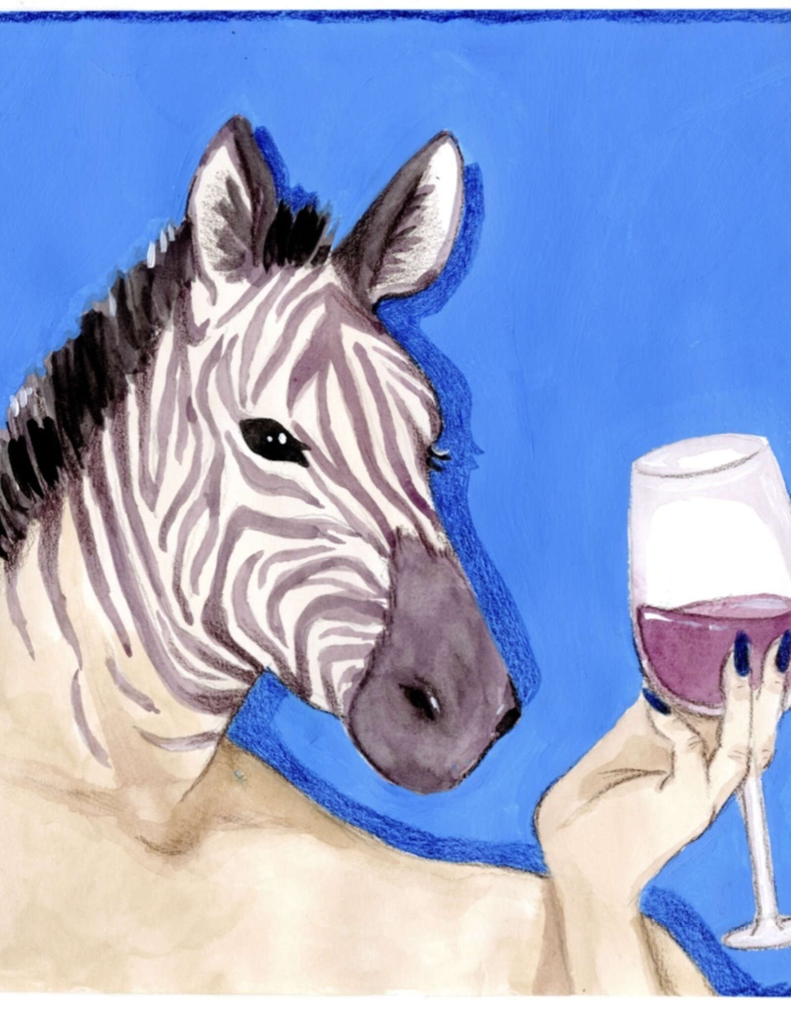 Ms Zebra, Animal Happy Hour art print by Daniela Bieri