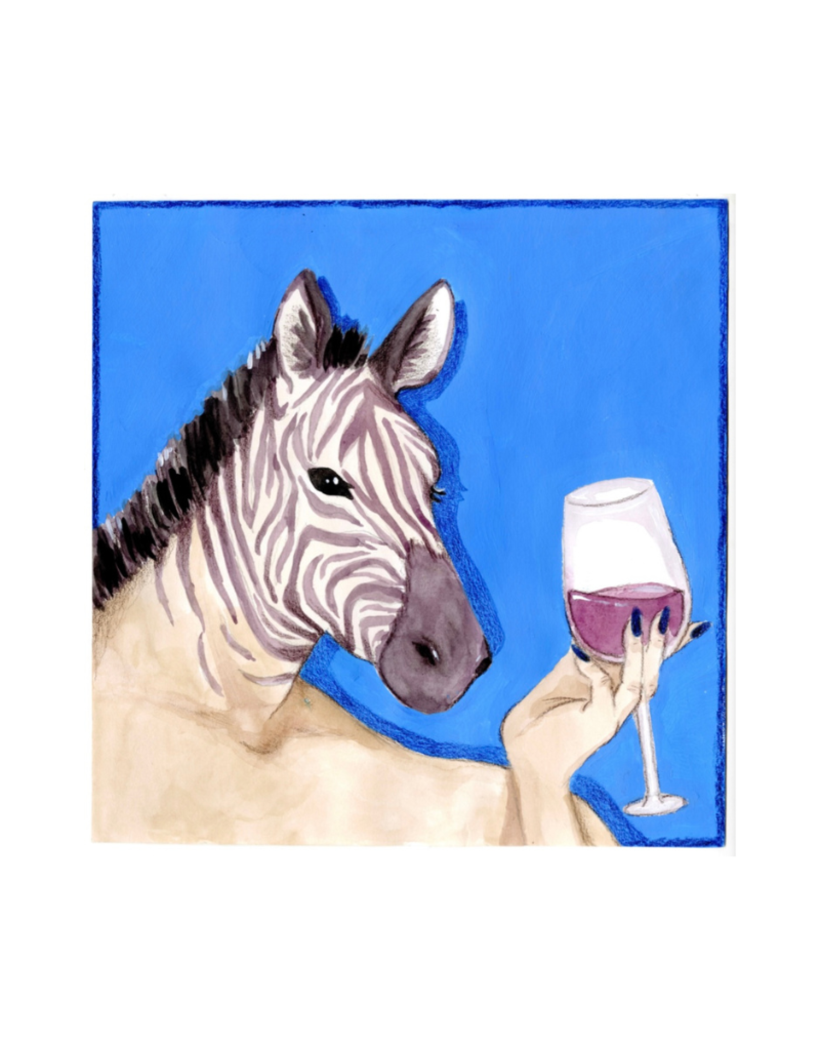 Ms Zebra, Animal Happy Hour art print by Daniela Bieri