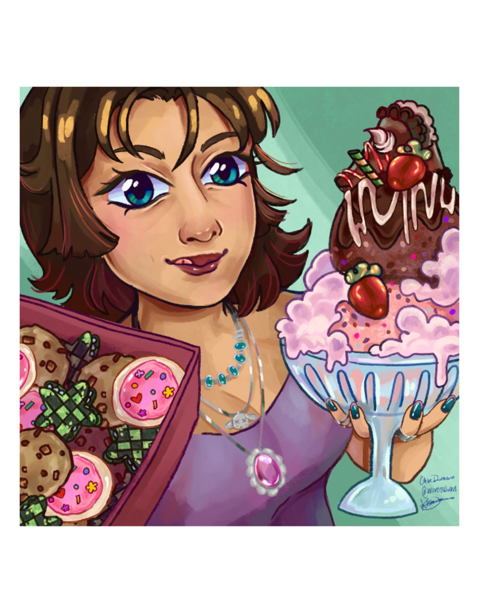 Yummy Green print by Chloe Romero