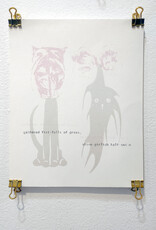 girlish half-smile screen print by Saja Stormer