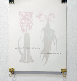 girlish half-smile screen print by Saja Stormer