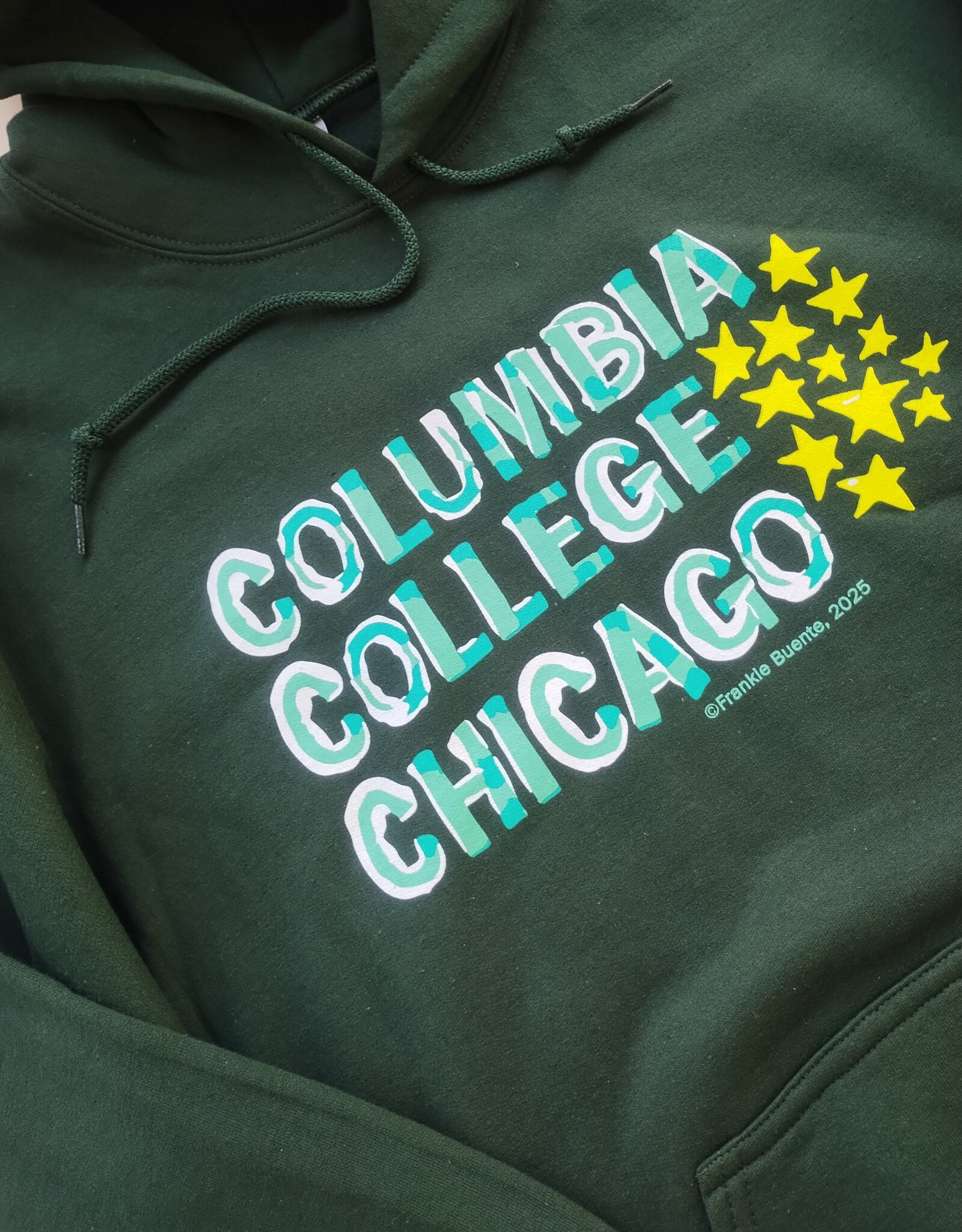 Buy Columbia, By Columbia Columbia Hooded Sweatshirt in Forest Green, Design by Frankie Buente