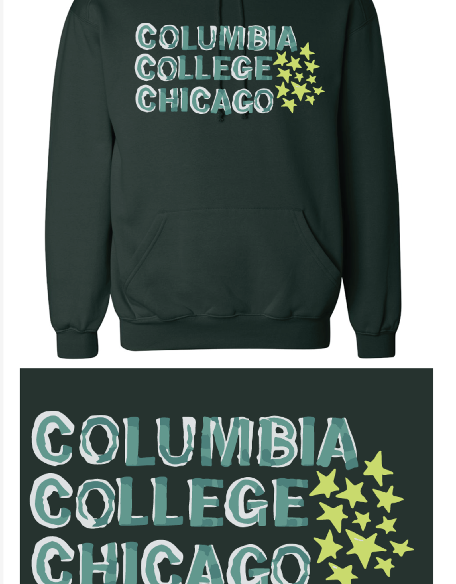 Buy Columbia, By Columbia Columbia Hooded Sweatshirt in Forest Green, Design by Frankie Buente