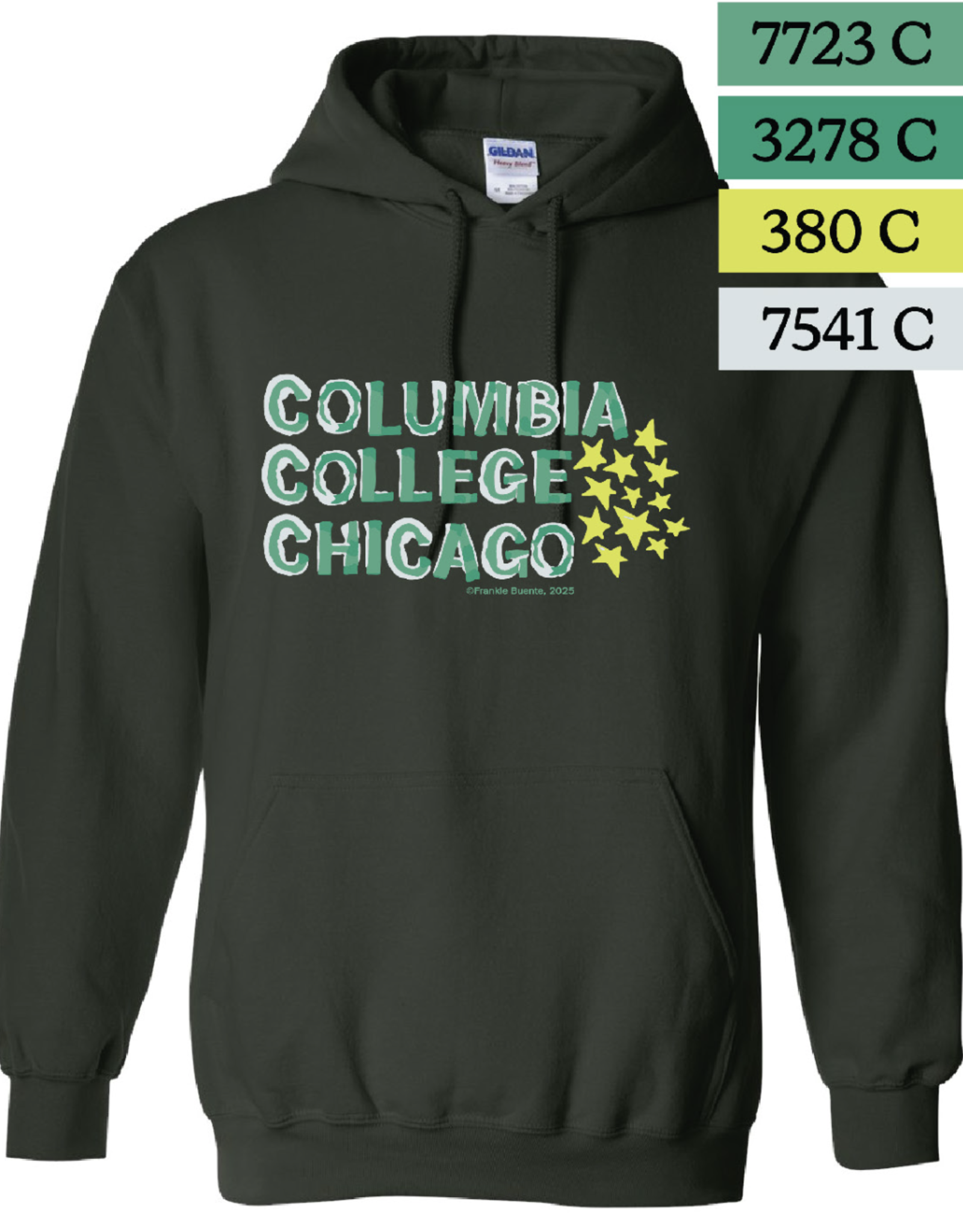 Buy Columbia, By Columbia Columbia Hooded Sweatshirt in Forest Green, Design by Frankie Buente
