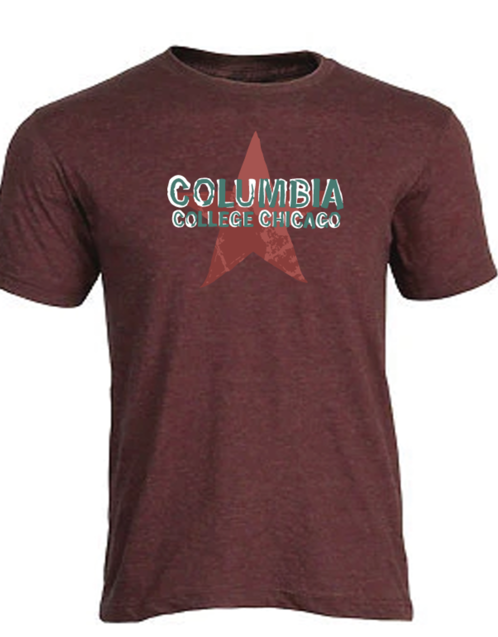Buy Columbia, By Columbia Columbia T-shirt in Heather Burgundy, Design by Frankie Buente