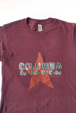 Buy Columbia, By Columbia Columbia T-shirt in Heather Burgundy, Design by Frankie Buente