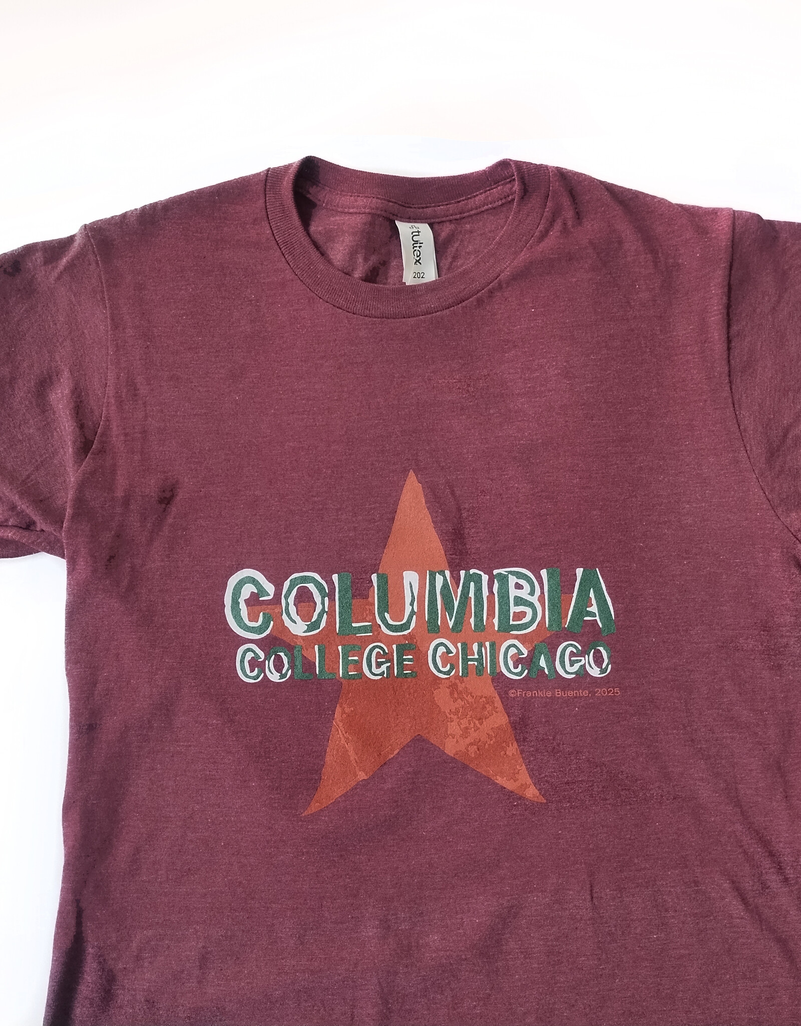 Buy Columbia, By Columbia Columbia T-shirt in Heather Burgundy, Design by Frankie Buente