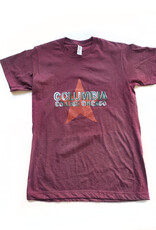 Buy Columbia, By Columbia Columbia T-shirt in Heather Burgundy, Design by Frankie Buente