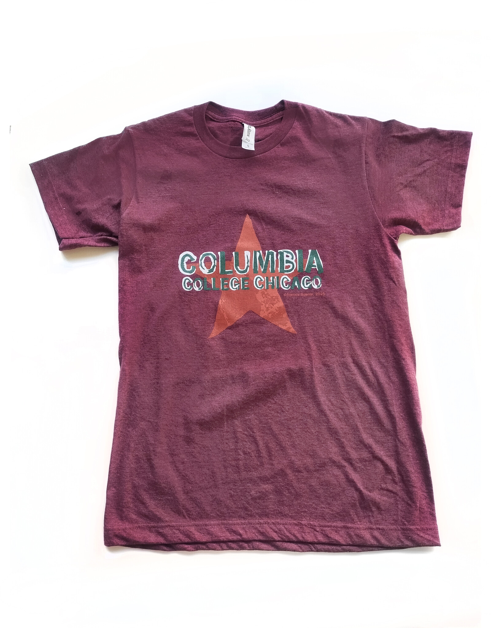 Buy Columbia, By Columbia Columbia T-shirt in Heather Burgundy, Design by Frankie Buente