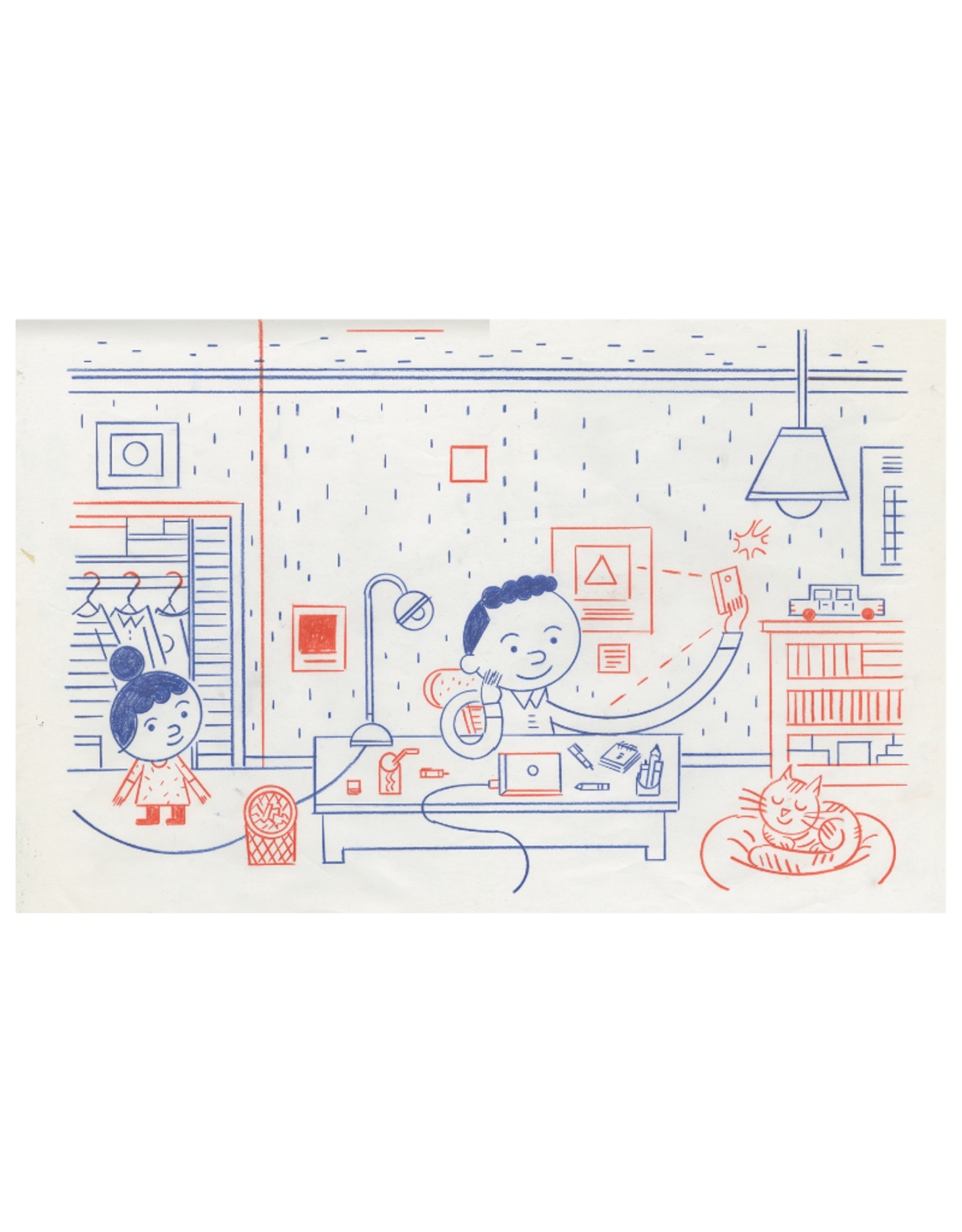 Ivan Brunetti “New York Times Kids” article illustration, 2020 (full scene) by Ivan Brunetti