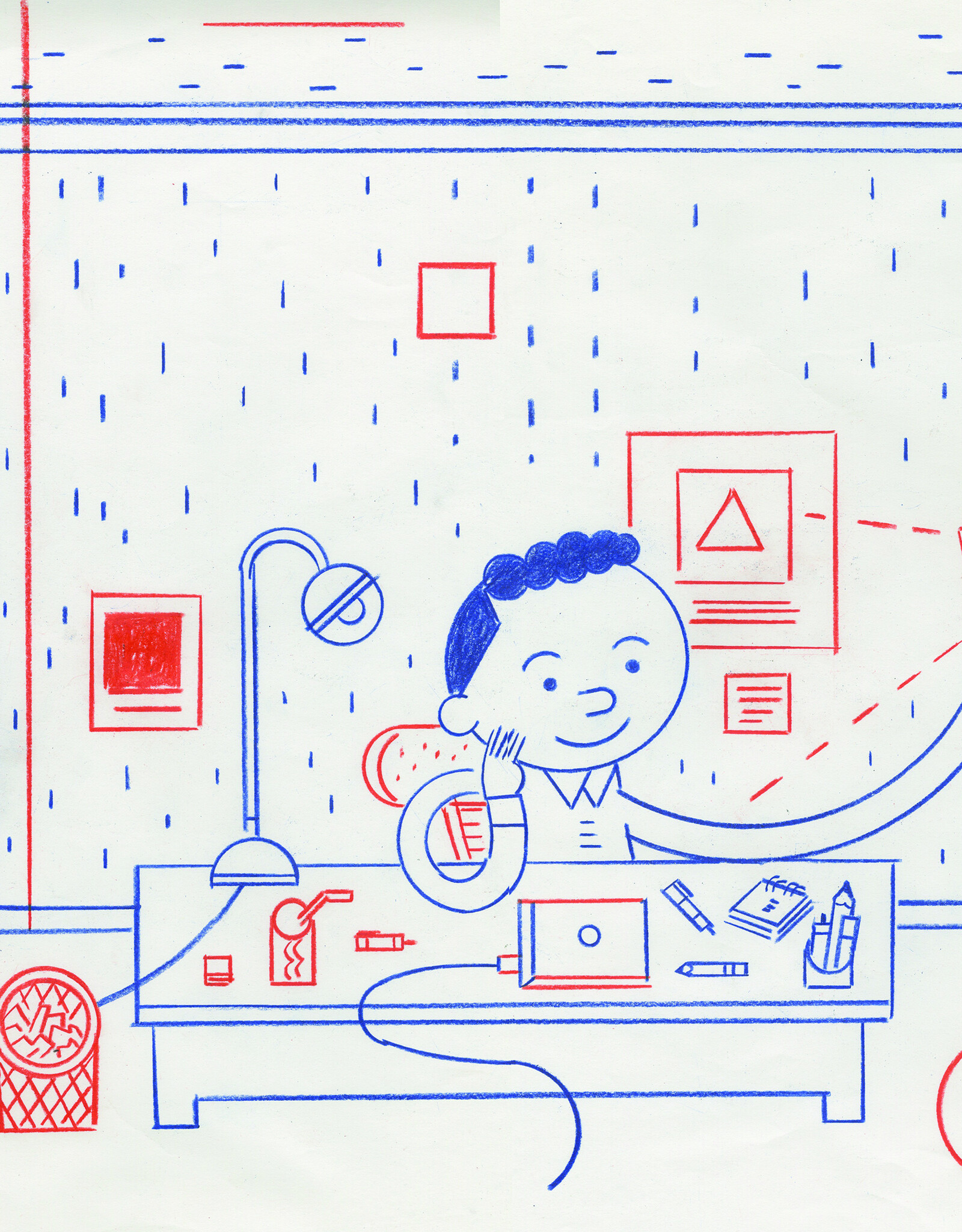 Ivan Brunetti “New York Times Kids” article illustration, 2020 (full scene) by Ivan Brunetti