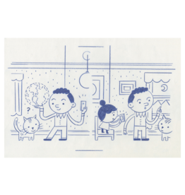 Ivan Brunetti “New York Times Kids” article illustration, 2020 (imaginary globe, and pointing)  by Ivan Brunetti
