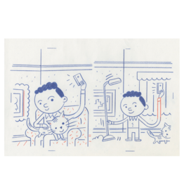 Ivan Brunetti “New York Times Kids” article illustration, 2020 (cat, and lamp) by Ivan Brunetti
