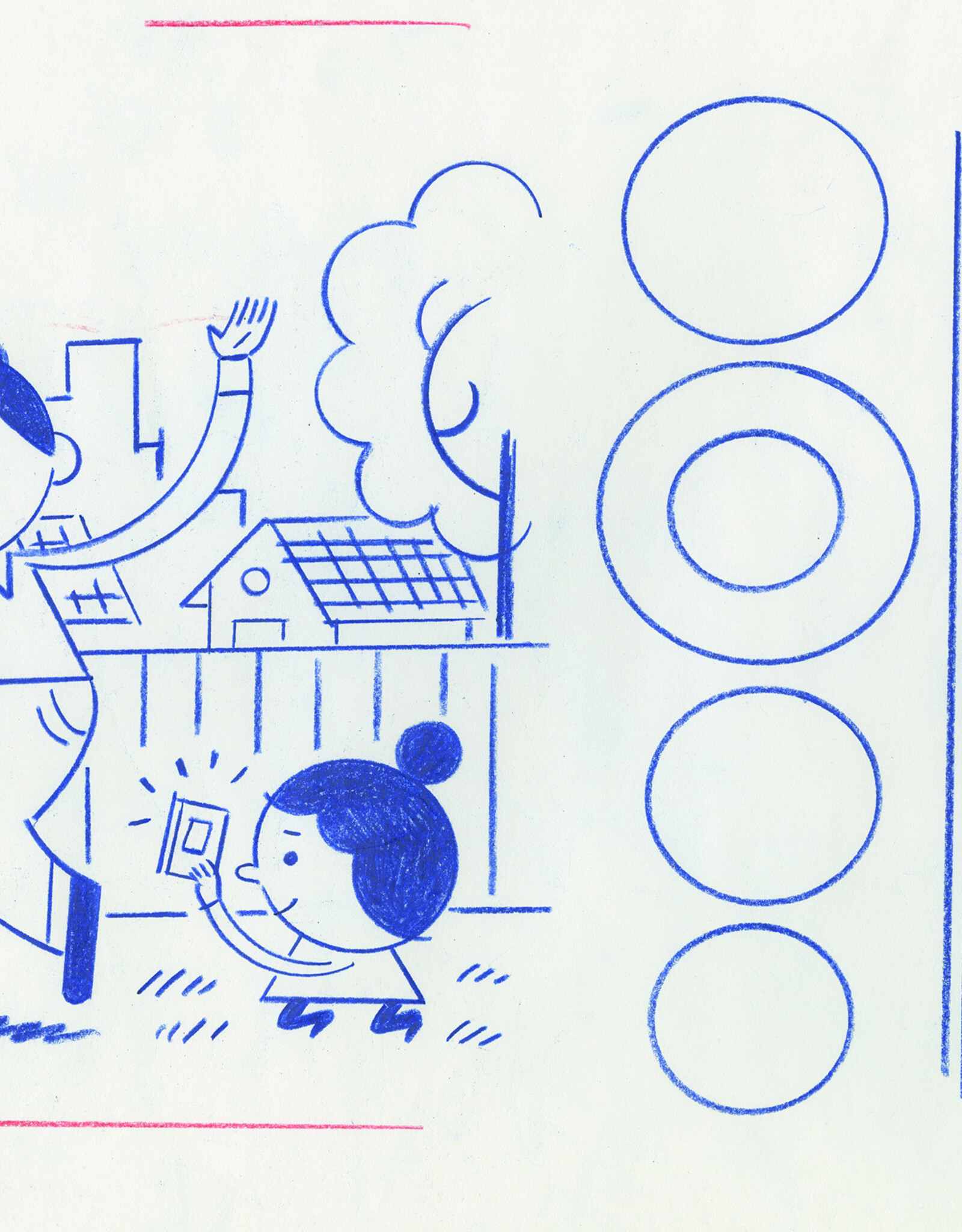 Ivan Brunetti “New York Times Kids” article illustration, 2020 (jump, and circles) by Ivan Brunetti