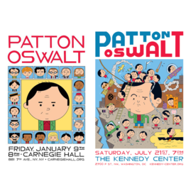 Ivan Brunetti Set of 2 Patton Oswalt Digital Prints (Carnegie Hall and The Kennedy Center) by Ivan Brunetti