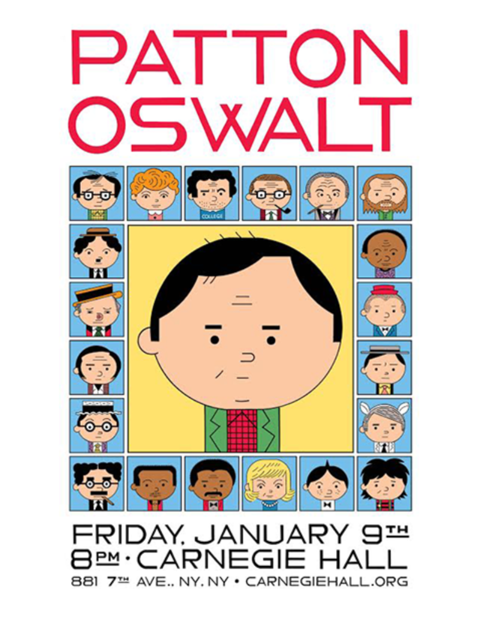 Ivan Brunetti Set of 2 Patton Oswalt Digital Prints (Carnegie Hall and The Kennedy Center) by Ivan Brunetti