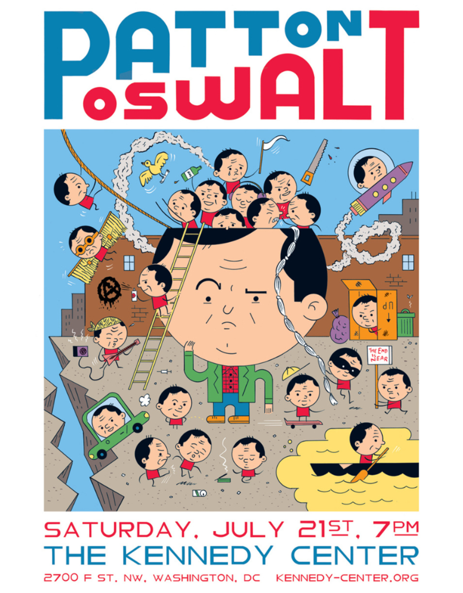 Ivan Brunetti Set of 2 Patton Oswalt Digital Prints (Carnegie Hall and The Kennedy Center) by Ivan Brunetti