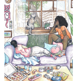 Couch Girls Print by Aine Schuh