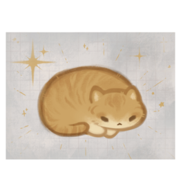 Kitty (gray background) small print by space_lyft