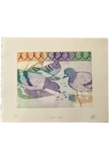 "Lunch Rush" multicolor intaglio print by span.gela