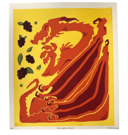 Blackberry Dragon screen print by Sharkkstudio
