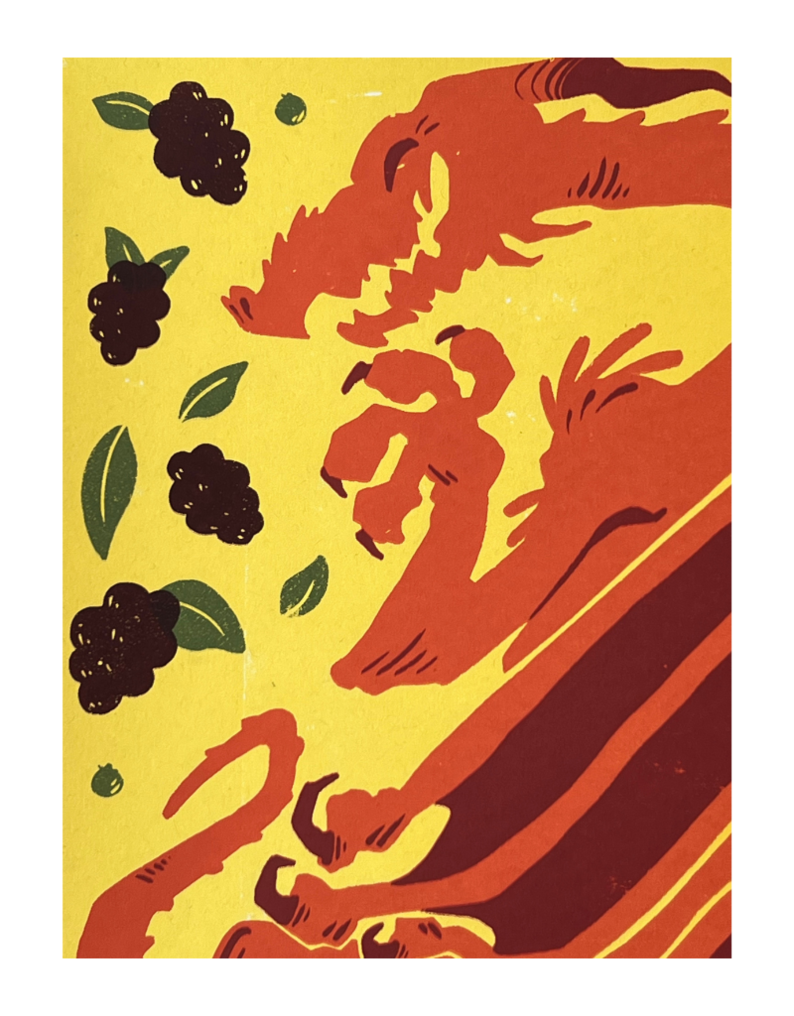 Blackberry Dragon screen print by Sharkkstudio