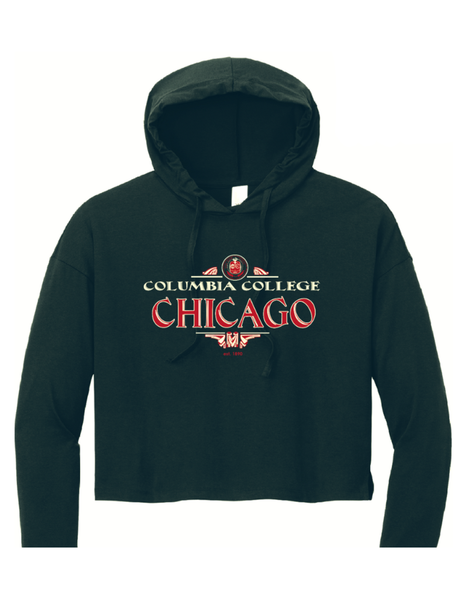 Buy Columbia, By Columbia Retro Series: Black Columbia Crop Long Sleeve T-Shirt Hoodie