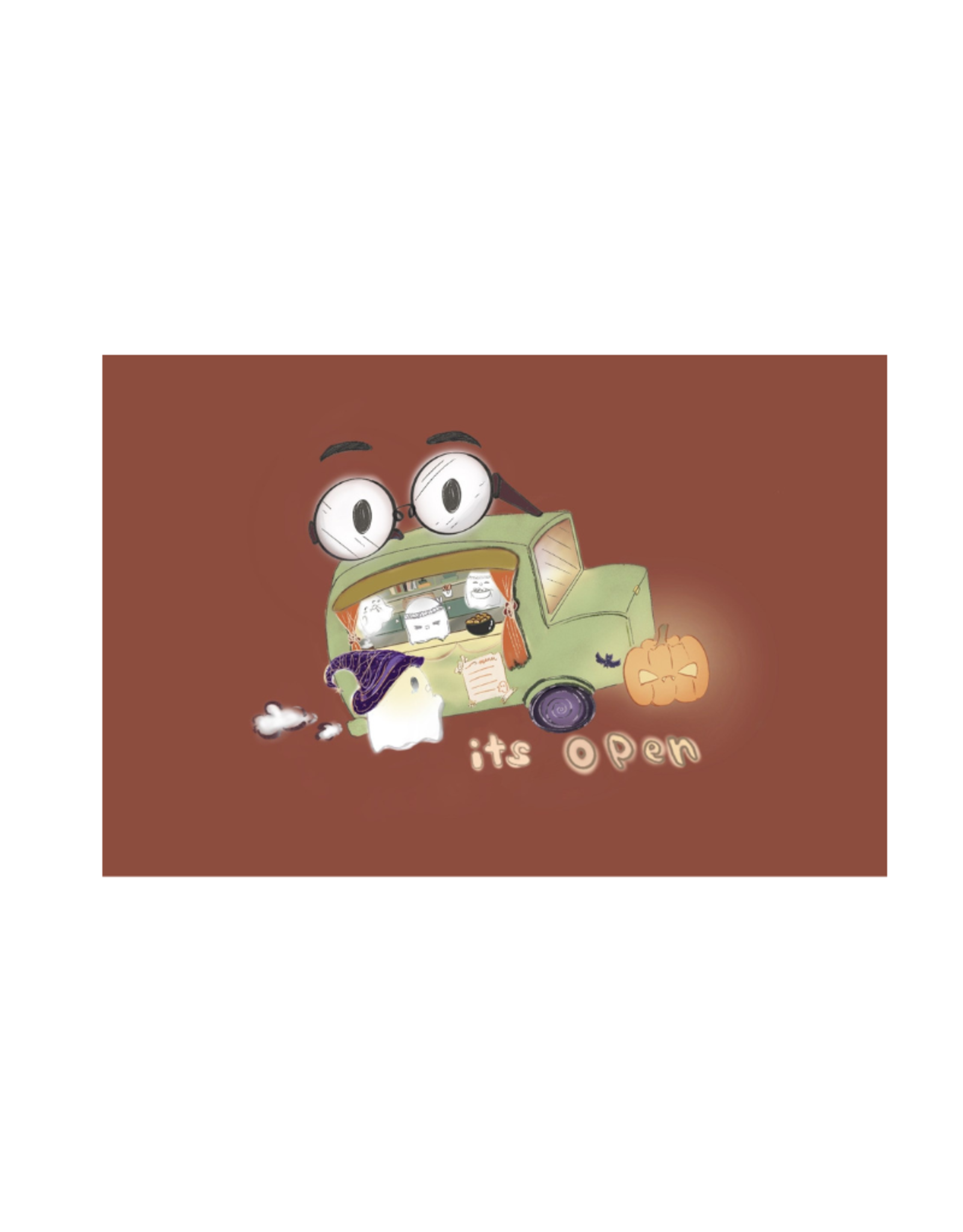Mini Ghost Truck - "its open" 6x4 print by Teresa To