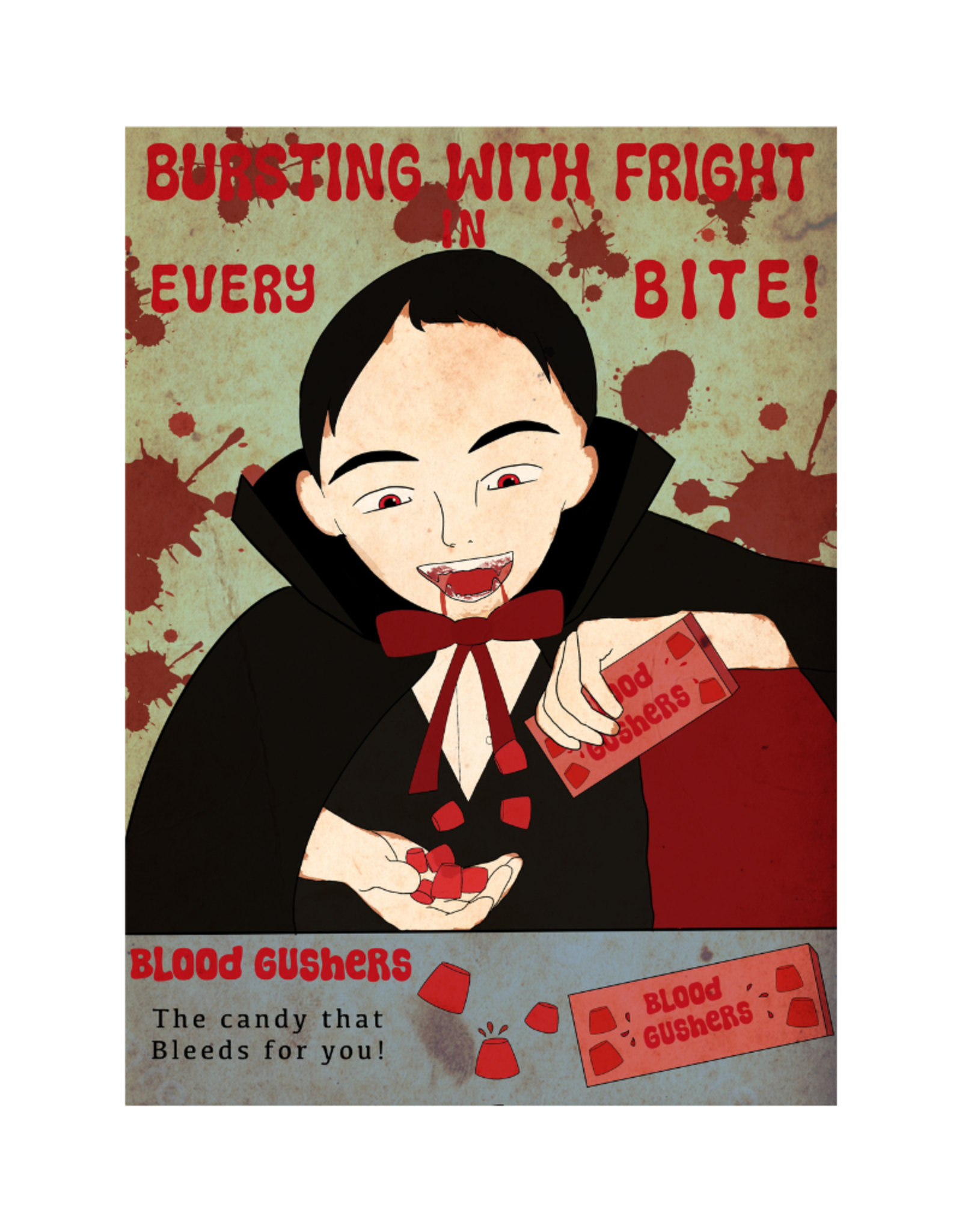 Blood Gushers poster by Karla Irene Aleman