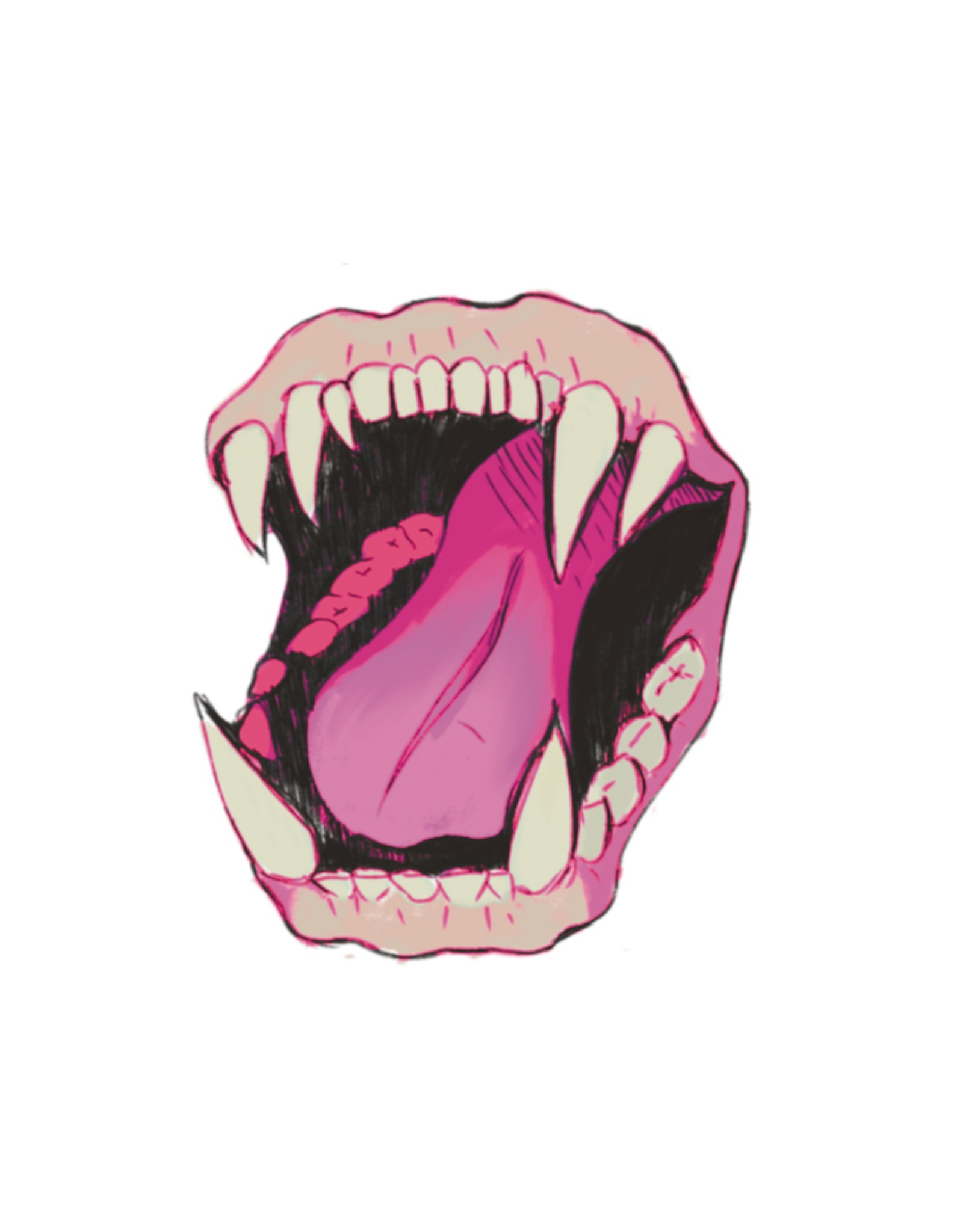 Cat Teeth Pink sticker by Starkor Illustrations