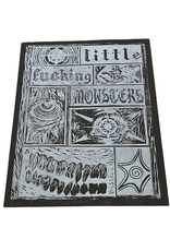 Morningstar Little Monsters (White/Black color way) relief print by Morningstar