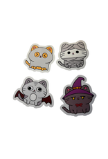 Set of 4 Halloween Cat Stickers by Cindy Ma