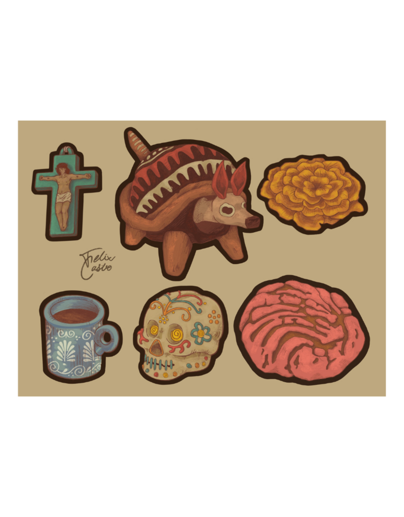 SkewerSticks Día de Los Muertos Sticker by SkewerSticks