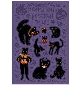 Scary Cat Sticker Sheet by Phrooogie
