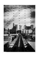 "CTA Tracks Leading Into the City" digital photograph, archival pigment print (5"x7") by Anthony Hernandez