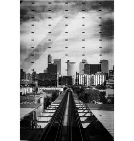 "CTA Tracks Leading Into the City" digital photograph, archival pigment print (5"x7") by Anthony Hernandez