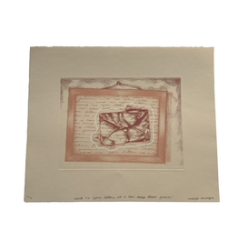 Maya Krueger Art "send me your letters so i can keep them forever" lithography and screen print on paper, edition 6/6 (15” x 18 1/4”) unframed by Maya Krueger Art