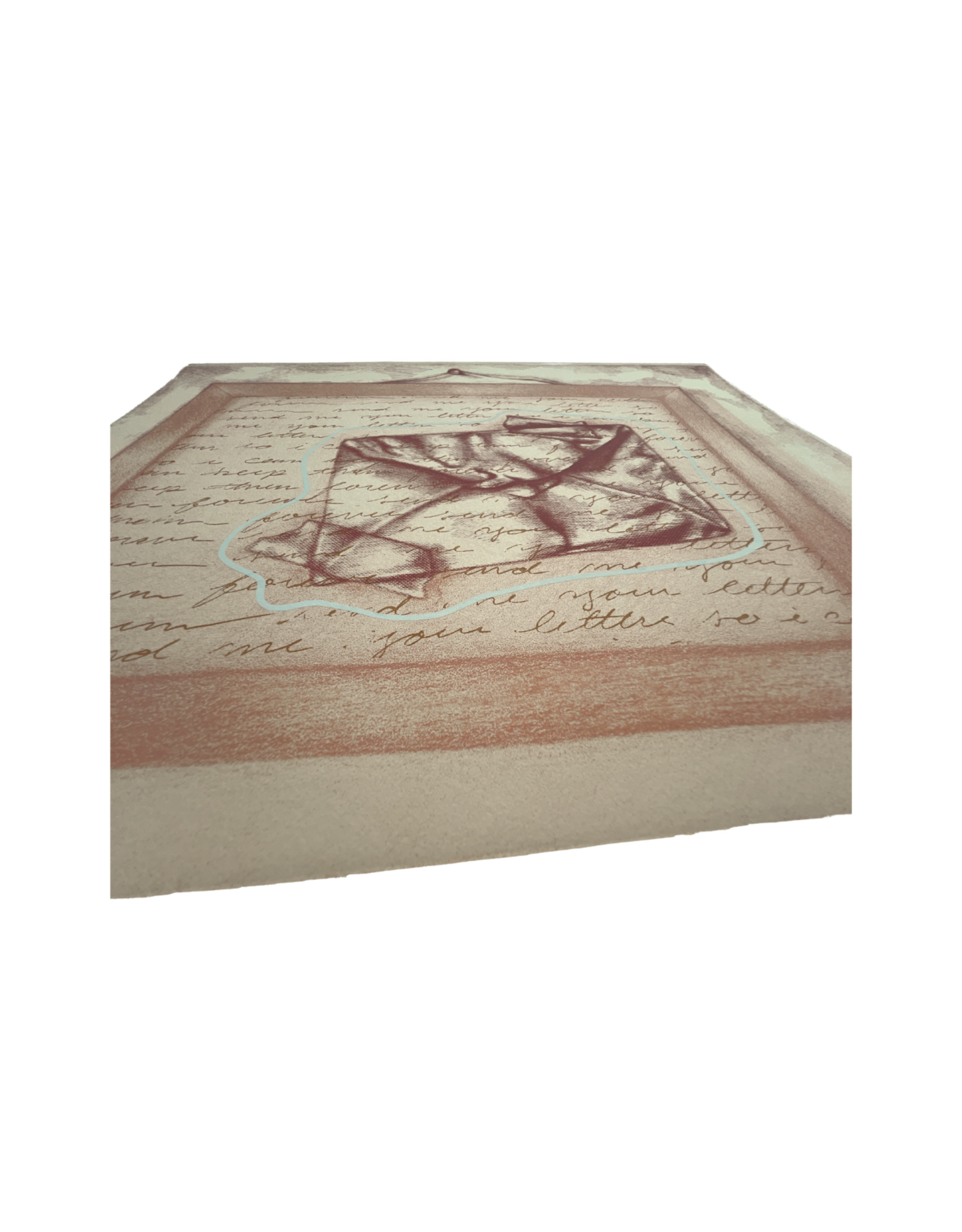 Maya Krueger Art "send me your letters so i can keep them forever" lithography and screen print on paper, edition 6/6 (15” x 18 1/4”) unframed by Maya Krueger Art